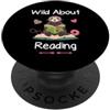Adorable Sea Otter Animal Lover Wild About Reading Fun Sea Otter Bibliotecario di lettura del libro PopSockets PopGrip Adesivo