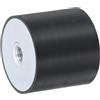 QUARKZMAN Supporti in Gomma 50 x 45mm M10 Filettatura Femmina Isolatori | Ammortizzatori in Gomma Vibrazioni, Sostituiscono Cuscinetti Antivibranti, Blocco di Base Piatto e Silenzioso