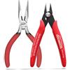 HOUSERAN Set da 2 Pinze Mini, Tronchesino a Taglio Netto da 5 Pollici e Pinza a Becco Lungo, Tronchesi per Filo con Molla per Gioielli, Elettronica, Modellismo, Fascette