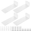 QJKEJI 4 Pezzi Staffe Per Mensole Pesanti, 14Cm Reggi Mensola Da Muro A Scomparsa | Reggi Mensola Da Muro Da L, Staffa Per Mensole Invisibile, Staffe A L In Metallo Per Libreria, Bianco