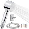 VirtuGro Soffione Doccia Anticalcare con 7 Modalità di Spruzzo Soffione Doccia con Tubo 1.5M Doccino Alta Pressione con Supporto Senza Fori Shower Head con 4 Cartucce Filtro Sostituibili Cromo