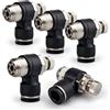 Bwintech 5 pezzi 8 mm pollici OD tubo x 1/8 di pollice BSP gomito 90 gradi velocità raccordo spingere per collegare il flusso di linea d'aria SL8-01