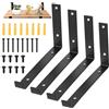 SiGuLiKeJi 4 staffe per mensole per ponteggi, resistenti, per scaffalature, staffe da parete in metallo rustico industriale nero, con bordi per ponteggi (237 mm/9,33 pollici)