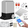 Ikodm 1200KG 550W Motore Cancello Scorrevole, Smart Kit Automazione Cancello Scorrevole per Porte Fino 12m con 2 Telecomandi, Cremagliera 4M e funzione di chiusura automatica per Garage