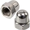 AERZETIX - Set di 60 dadi ciechi esagonali M5 con testa a cupola cava | per assemblaggio decorativo, fissaggio su barra filettata e lavori di metalmeccanica | in acciaio di colore argento