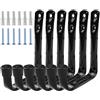 Newpop 6 Pcs Ganci da Parete per Garage,Gancio da Muro da Parete, 11.5x9cm | Gancio a J Impieghi Gravosi in Metallo per Organizzazione di Carichi Pesanti Scale Biciclette Utensili Elettrici, Nero