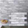 COMSTICKC Mattoni 3D Adesivi Murali Grigio Bianco,10 Pezzi 30x40cm | Alta Qualità PVC Pannelli Adesivi per Pietra 3D, Pannelli Decorativi per Soggiorno, Bagno, Cucina