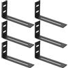 Xingwenhao 6 Pz Staffe Angolari Regolabile, Staffe a L, Staffa Angolare per Legno Mobili, 90 Gradi Squadretta di Giunzione a Forma di L con 3 Fessure, Connettori Supporto di Fissaggio, Nero, 105x53x25.5cm