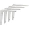 SAYAYO Staffe per Mensole Bianche Staffe a L Staffa Mensola Pesanti, Staffa Angolare Reggimensola da Muro, Adatto a Garage Bagni Cucine Soggiorno, 4 Pezzi, 100 X 100 MM