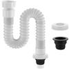 XFSRG Tubazione di Scarico Flessibile per Sifone Lavabo Bagno e Cucina Estensibile 0,32-0,78 m Raccordi 41/32 mm Copertura Decorativa e Guarnizione