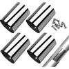 Lechengjia Giunto di collegamento per corrimano scale da 50 mm, ultra sottile 0,4 mm, in acciaio inox, espandibile, con 8 viti in acciaio inox, 4 pezzi