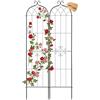VEVOR Tralicci da Giardinaggio 220x52,5 cm, Set 2 pz Grigliati in Metallo da Giardino per Fiori e Rose con Rivestimento a Polvere e Design Collegabili, Sostegno Decorativo per Viti e Rose Rampicanti