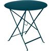 Fermob FE-BISTRO77/B Tavolo Rotondo Bistro Gamma 2026, Acciaio, Blu Acapulco, Pieghevole, Ø 77 x H 74 cm, per Esterno