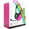 STEALTH C6-100 Rosa e Verde Neon Cuffie da gaming Sovrauricolari PS4/PS5, XBOX, Switch, PC con microfono flessibile, jack da 3,5 mm, cavo da 1,5 m, Leggere, confortevoli e resistenti