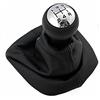 Car Passion Cuffia Leva Manuale + Pomello Cambio + Ghiera Telaio Cromato Compatibile con 307 308 607 608 - C3 C5 Cambio Manuale Cuciture Nere 5 Marce Ricambio Auto