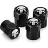 Ham-Hash Tappi per valvole pneumatici auto, con teschio, colore nero, 4 pezzi, universali, per auto, SUV, moto, bicicletta, valvole Schrader (4 x nero Punisher)