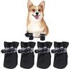 COYUN 4 pcs Stivali per Cana Paw Protector, Calzini Antiscivolo per Cani, Scarpette Antiscivolo Con Cinghie Riflettenti, scarpa per Regolabili, scarpa per protettori delle Zampe per cane, nero