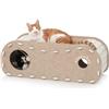 FUKUMARU Cuccia Tunnel per Gatti in Feltro da Interno,Cuccia per Gatto con Design Avvolgente, Palline Sospese, Resistente ai Graffi, 80x30x30 cm, Design Interattivo per Più Gatti. Portata Max 10 kg.