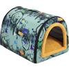 LearnLyrics Cuccia per cani da interno - caldo per animali domestici con cuscino rimovibile, per animali domestici di razze di piccole e medie dimensioni, per stare al caldo in inverno
