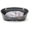 FERPLAST - Cuccia per cani e gatti - Cuccia per cani extra small - 100% plastica riciclata - Cuccia per cani lavabile - traspirante e antiscivolo - Siesta Deluxe, 43 x 28 x h 17,5 CM, NERO