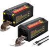 VeftBltrem 2 trappole elettriche per topi da 3900 V, ad alta tensione | Uccide topi e ratti senza dolore, batteria al litio da 2000 mAh, funzionamento immediato, igiene senza contatto, per casa