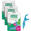 GUM EASY-FLOSSERS | Forcelle interdentali | Rimuove la placca e i residui di cibo tra i denti| Rivestimento al fluoro e vitamina E | 3x90 Pezzi (Confezione da 2)