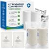 Generico Kit Bendaggio Compressivo Professionale Completo - 2 Bende all'Ossido di Zinco m 5x8 cm - 2 Bende Coesive m 4x8 cm - 4 Paia di Guanti Sterili - Compressione Multistrato