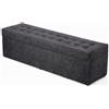 Velora Home&Living VELORA H&L Cassapanca Contenitore 45 x 160 cm Grigio scuro - Grande Panca Imbottita in Tessuto con Vano Portaoggetti, Portata fino a 300 kg, per Camera da Letto e Soggiorno