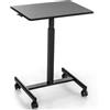 LIFEZEAL Tavolino a Forma di C, Altezza Regolabile, Scrivania con 4 Ruote Porta Laptop, Standing Desk, Tavolino da Divano, Letto, Serviletto, per Soggiorno, Ufficio, Max 80kg, 65x48x74-108cm, Nero