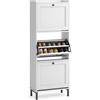 Bealife Scarpiera Ingresso con 3 Ante a Ribalte，Scarpiera Salvaspazio slim，Scarpiera Legno per Ingresso, Corridoio, 50x24x130 cm ，Bianco (3 Pareggi)