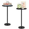 smusei Set di 2 piccole tavole da appoggio nere - Tavolino rotondo con base in marmo - Tavolino per soggiorno e camera da letto - 32 cm - Tavolino per piccoli spazi - Nero, LT-SZ02X2
