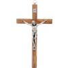 SHALOM - Crocifisso in Legno D'ulivo E Corpo in Metallo. Altezza 16 Cm