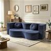 Conslika - Divano letto 2 posti senza struttura, design a U con braccioli ampi, gommapiuma compressa ad alta densità, rivestimento rimovibile e lavabile, con 2 cuscini(Blu,200 * 50 * 64cm)