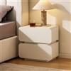 CLIPOP Comodino con 2 cassetti, bianco, rotondo, angolare, design unico, con cassetto curvo, per camera da letto, casa, ufficio (1 pezzo)