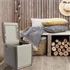 Dmora Baule Lille, Cassapanca Multiuso, Baule Contenitore, Box portaoggetti, 100% Made in Italy, 54x53h57 cm, Beige e Marrone