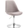 CLP Sedia Da Pranzo Regolabile Maverick In Stoffa I Sedia Design Rosa Scandinavo Base Tonda In Metallo, Colore:grigio, Colore del telaio:cromo