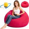 Wapasezyar Poltrona gonfiabile, divano gonfiabile per interni, 105 x 105 x 60 cm, divano ad aria Lazy per soggiorno, sdraio, camera da letto, poltrona gonfiabile per adulti (rosso)