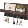 Kldgris Portachiavi da Parete Appendi Chiavi a Muro in Legno Porta Chiavi da Muro per Casa con 7 Ganci Portachiavi Parete per Ingresso, Cucina, Ufficio, Soggiorno (Marrone)