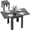 HOMCOM Tavolo da Pranzo Allungabile 70-140cm per 4-6 Nero Effetto Legno | Tavolo Allungabile, Design Ribaltabile, Rettangolare Salvaspazio, Piedini Antiscivolo, Sala da Pranzo Soggiorno