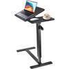 Generico Tavolo per laptop regolabile in altezza da 80 a 116 cm, supporto girevole per laptop con ruote, scrivania mobile in piedi, tavolino da letto, tavolo ergonomico regolabile in altezza - Nero
