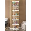 Pounjsd vetrinette espositive in vetro, Vetrina Trasparente per Ufficio Soggiorno, vetrine espositiva da terra, scaffale trasparente collezione con luci a LED, libreria con vetrinetta, Nero