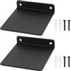 QJKEJI Mensole da Muro, Mensole da Parete, Mensola da Parete Piccola, Mensola a Muro Invisibili Metallo, Scaffale Libreria Galleggianti per Camera Letto Cucina Bagno, 11x10x2,3 cm (Nero, 2 pezzi)