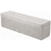 Velora Home&Living VELORA H&L Cassapanca Contenitore 45 x 160 cm Beige chiaro - Grande Panca Imbottita in Tessuto con Vano Portaoggetti, Portata fino a 300 kg, per Camera da Letto e Soggiorno