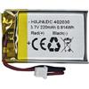 HXJNLDC 3.7V DC Rechargeable Polymer Lithium Battery (402030 4×20×30.5mm 220mAh) per i prodotti della batteria 3.7-5v, orologio, auricolare, sostituzione della batteria della lampada LED