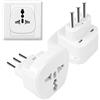 Jonuin 2 pezzi Adattatore da Viaggio da Mondo a Italia, 2500W Adattatore Presa Inglese a Spina Italiana, 250 V Convertitore Da UK USA a Spina 12A Italiana, Spillo a Tre Vie Britannico (Bianco) (2 PCS)