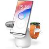 SwanScout Caricatore Wireless per Samsung S26+, 3 in 1 Stazione di Ricarica per Samsung S25/S24/S23/Z Flip7/Z Fold 7, Ricarica Wireless per Galaxy Watch 8/Ultra/7/6/5/Buds 4, SwanScout 707S (No Adapter)