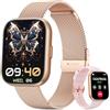 SLOKSFil Smartwatch Donna, 1.75 TFT Fitness Orologio, con Chiamate Bluetooth 24H Frequenza Cardiaca SpO2 Sonno 120+ Modalità Sport Fisiologia Femminile IP68 Contapassi, per Android iOS (Oro Rosa)
