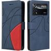 CXTcase Cover Xiaomi Poco X4 Pro 5G, Flip PU Pelle Magnetica Protettiva Case Portafoglio Xiaomi Poco X4 Pro 5G, Antiurto Casa, Custodia in Pelle PU per Portafoglio con per Xiaomi Poco X4 Pro 5G, Blu