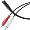 HDSupply splitter audio, cavo adattatore a Y, presa jack aux da 3,5 mm a 2x spinotti RCA, per altoparlanti, subwoofer, soundbar, TV, auto, radio, smartphone, tablet, nero