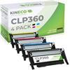 Kineco 4 toner compatibili con Samsung CLT-P406C per Samsung CLP-360 CLP-365 CLX-3305FN CLX-3305FW Xpress C460W C460FW C410W C467W
